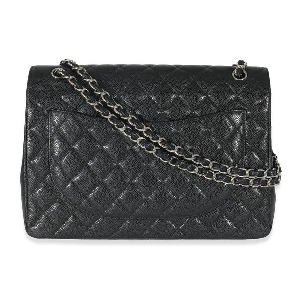 Chanel Black Quilted Caviar Maxi Double Flap Bag - Picture 3 of 8